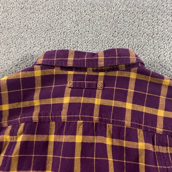 Duluth Trading Co Flannel Shirt Women's 2XL Cotton Purple Yellow Check Plaid - Picture 5 of 11